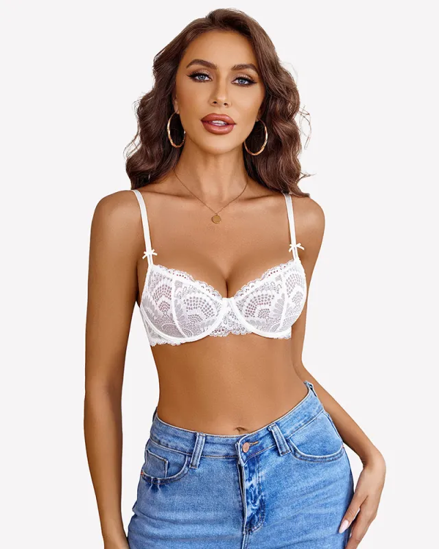 Lace Bra Sheer Underwire Unlined Bras sold by Avid Love