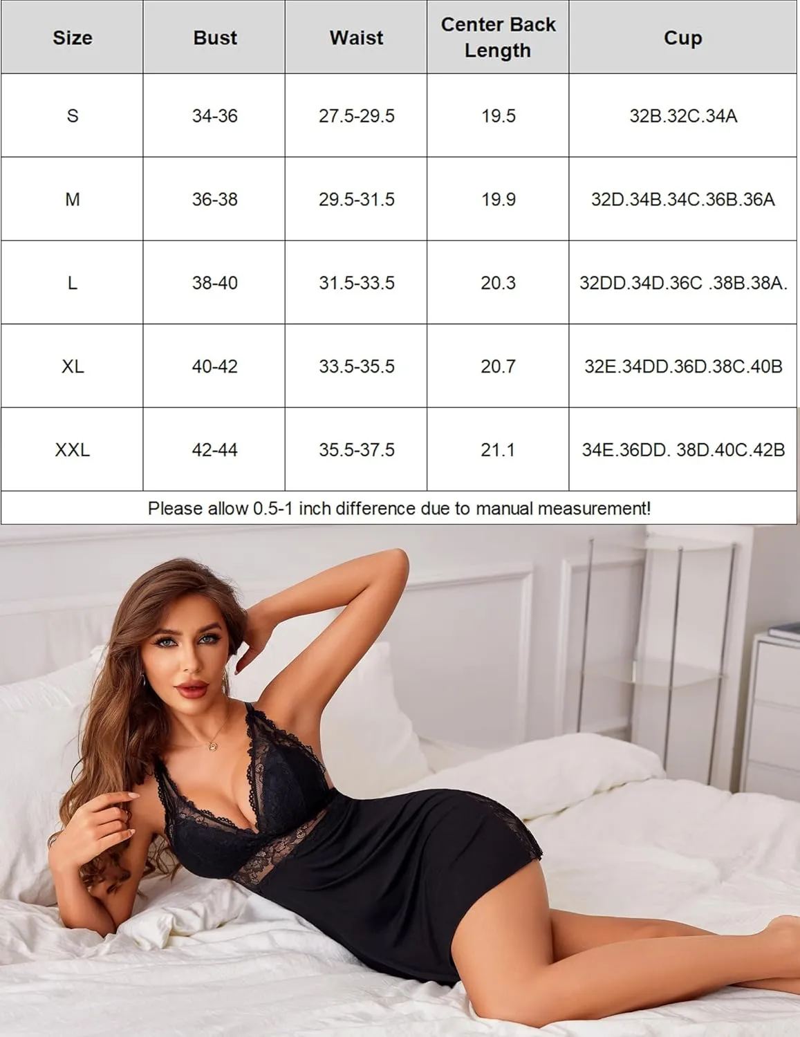 Lace Nightgown V Neck Soft Chemise sold by Avid Love product image thumbnail 3