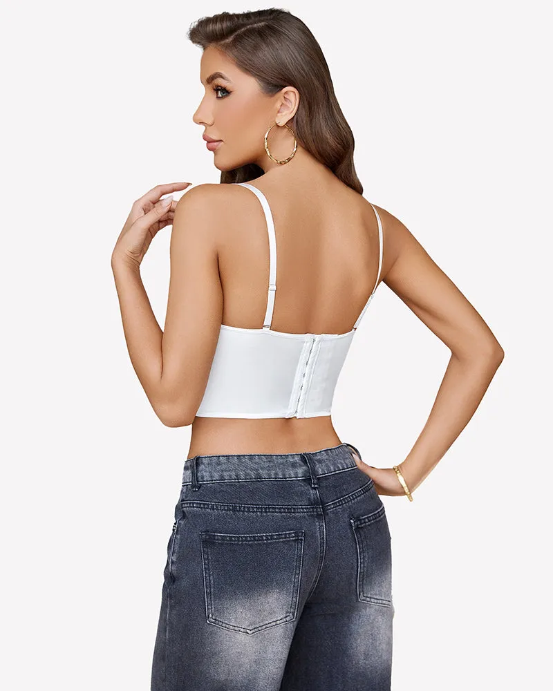 Bustier Tops V Neck Lace Bralettes Corset sold by Avid Love product image thumbnail 2