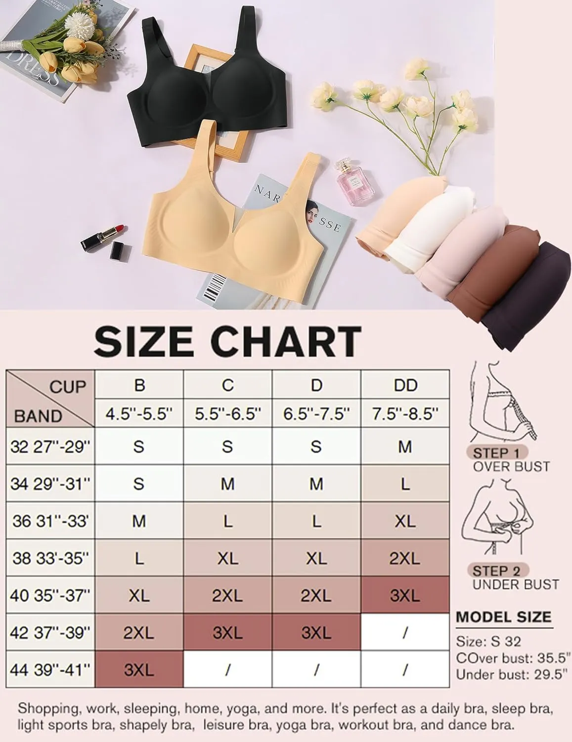 Seamless Deep V Comfort Bra sold by Avid Love product image thumbnail 4