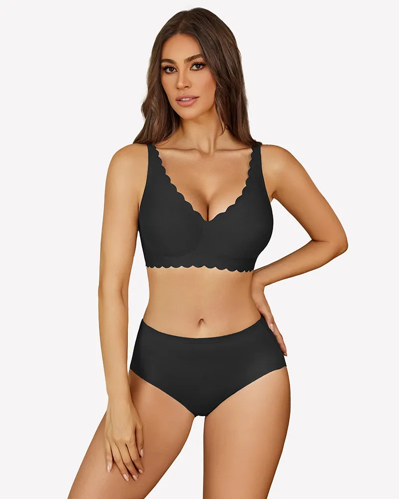 Wireless V Neck Seamless Full Coverage Bra sold by Avid Love product image thumbnail 2
