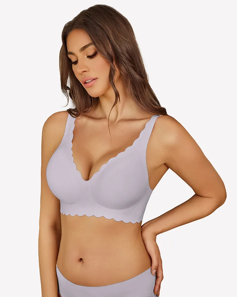 Wireless V Neck Seamless Full Coverage Bra sold by Avid Love