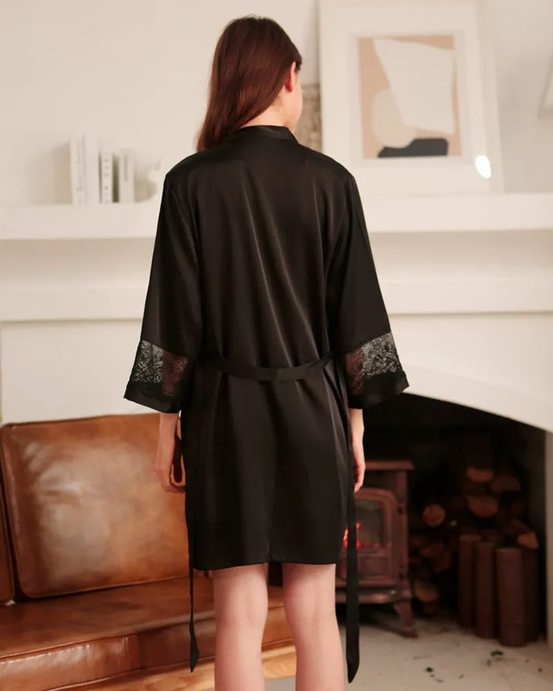 【L】Satin Kimono Robe Dress 2Pcs Sets sold by Avid Love product image thumbnail 2