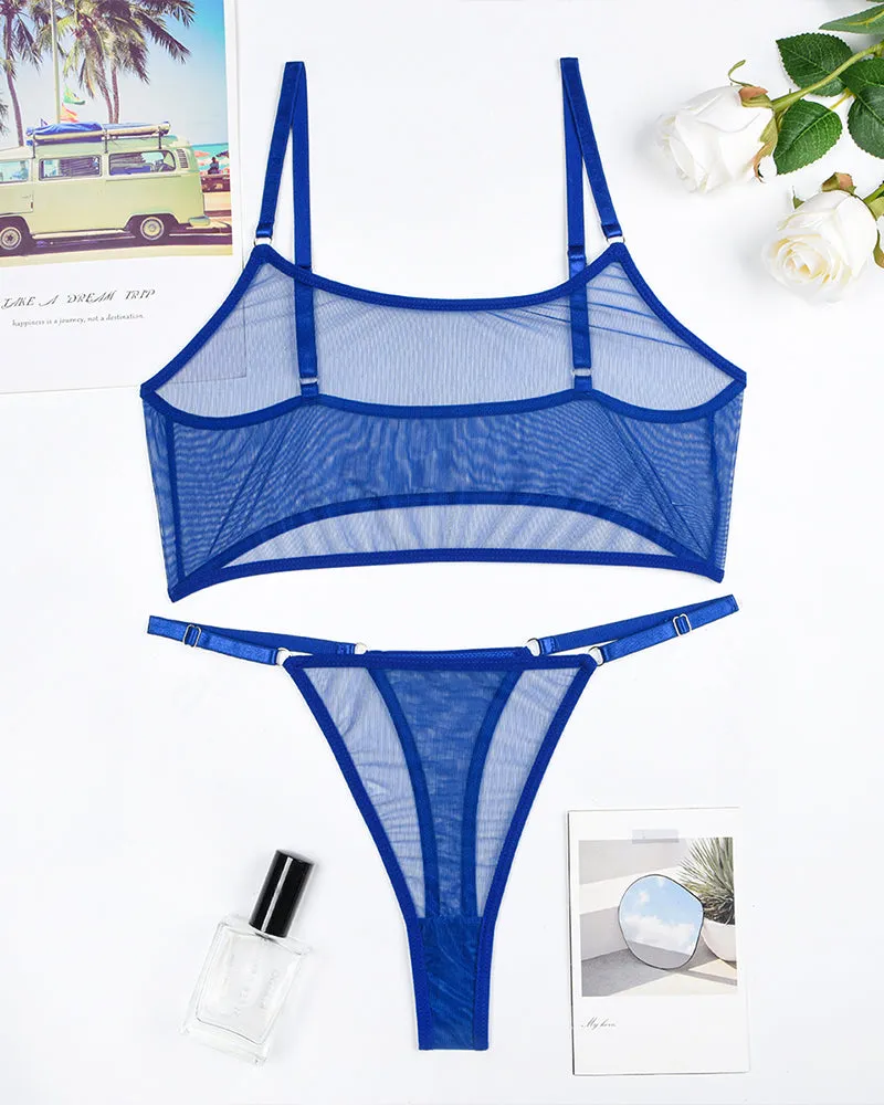 Mesh See-Through Camisole Bra and Panty Set sold by Avid Love product image thumbnail 5