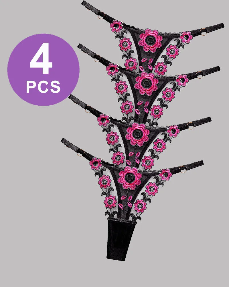 Low Waist Triangle Lace Thong Panty Set sold by Avid Love