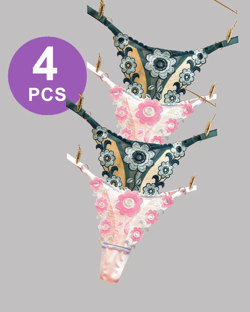 Low Waist Triangle Lace Thong Panty Set sold by Avid Love product image thumbnail 5