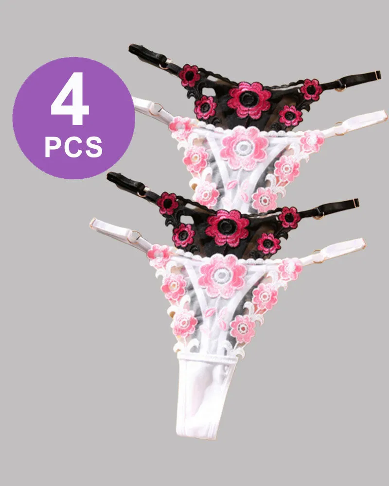 Low Waist Triangle Lace Thong Panty Set sold by Avid Love product image thumbnail 2