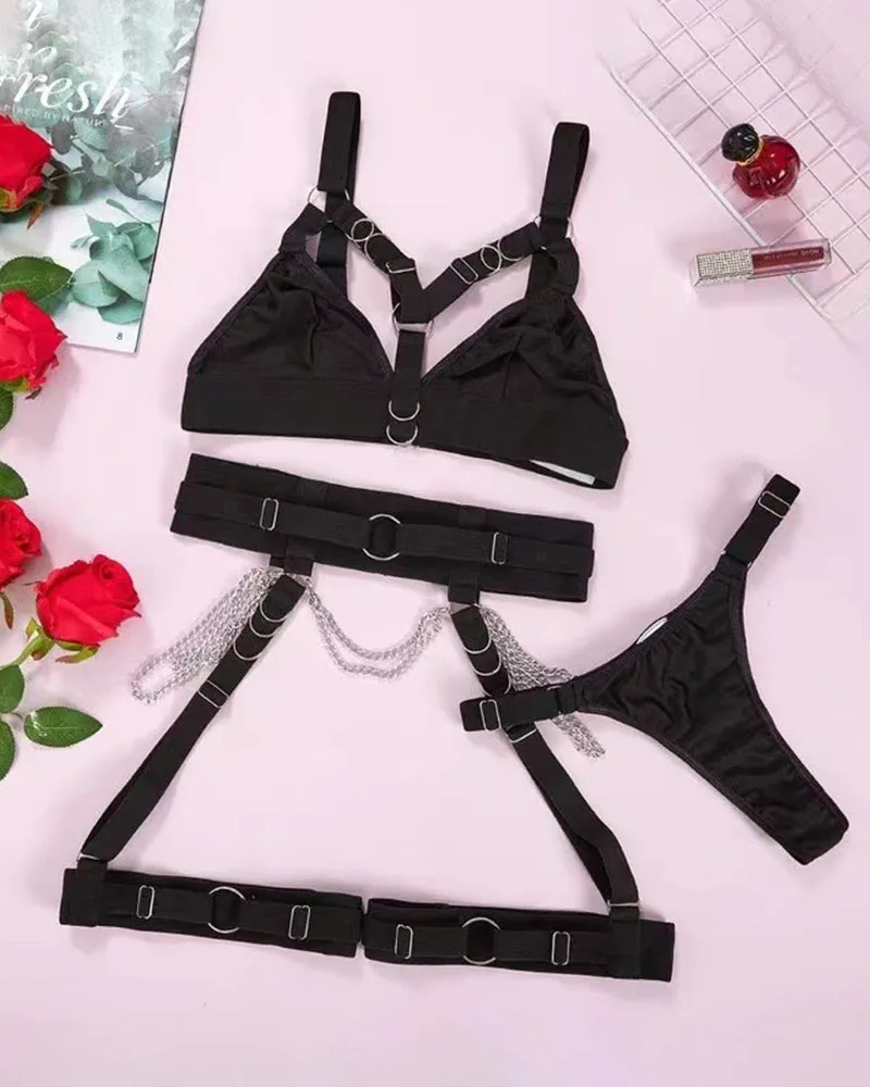 Metal Chain Strap Bra Set sold by Avid Love product image thumbnail 5