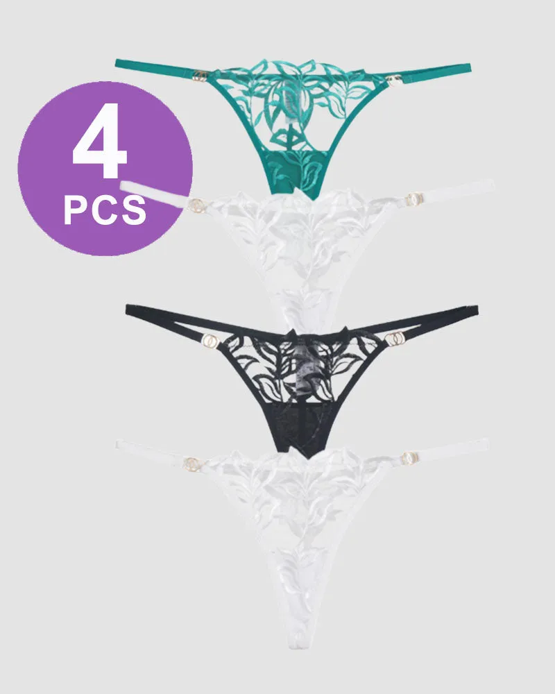 Embroidered Lace Thong Panty Set sold by Avid Love product image thumbnail 5