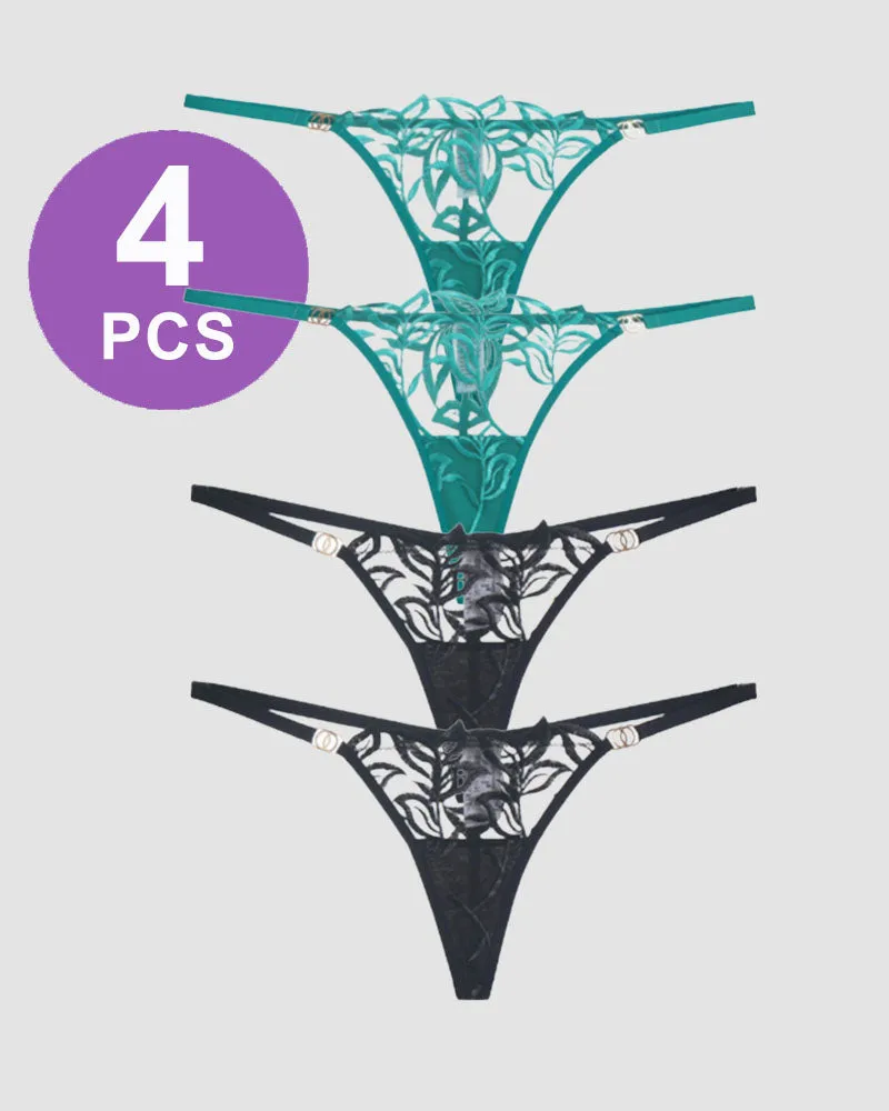 Embroidered Lace Thong Panty Set sold by Avid Love product image thumbnail 4