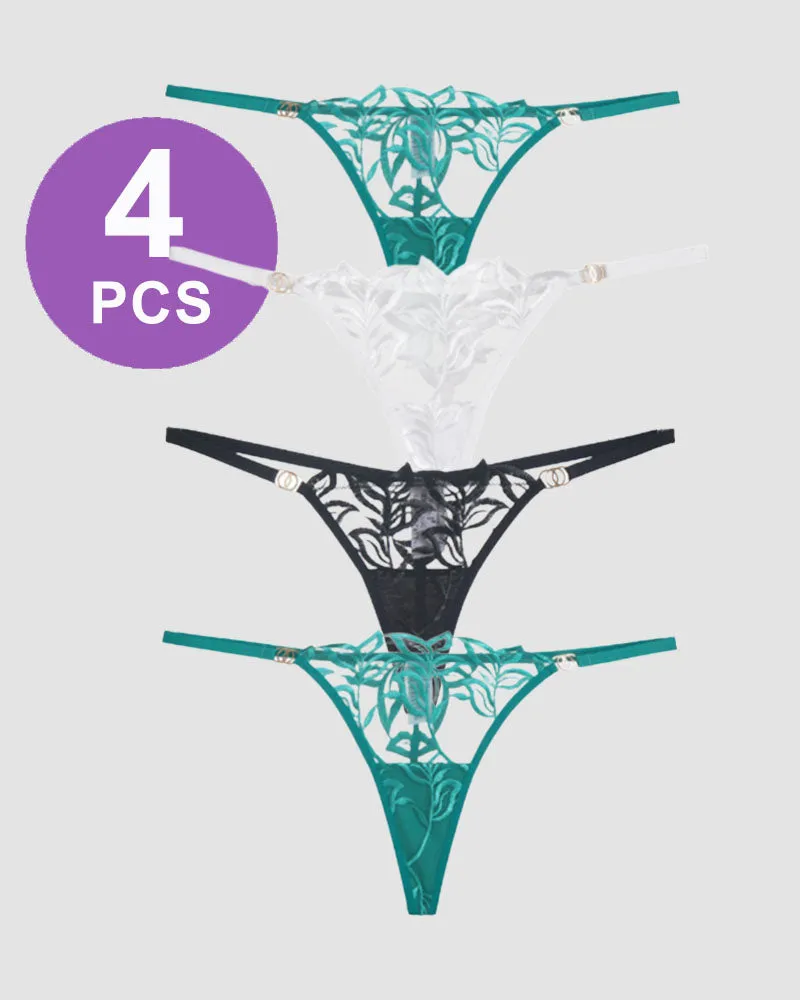 Embroidered Lace Thong Panty Set sold by Avid Love product image thumbnail 3