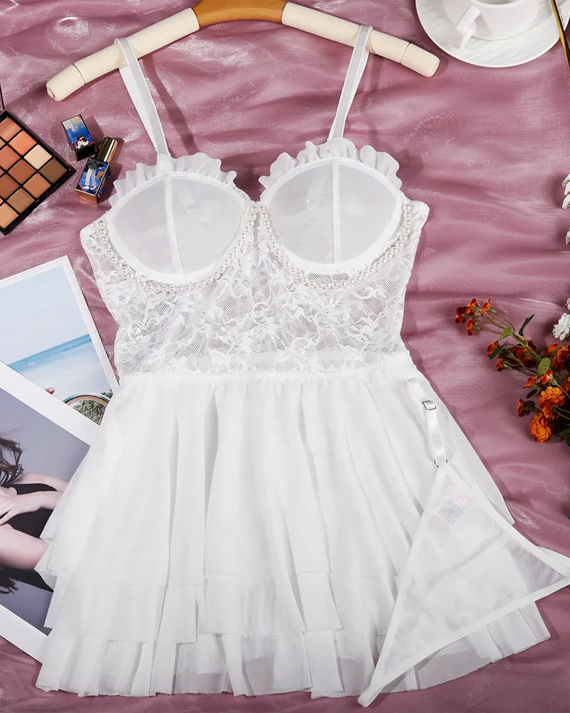 Lace Suspender Mesh Nightdress sold by Avid Love product image thumbnail 5