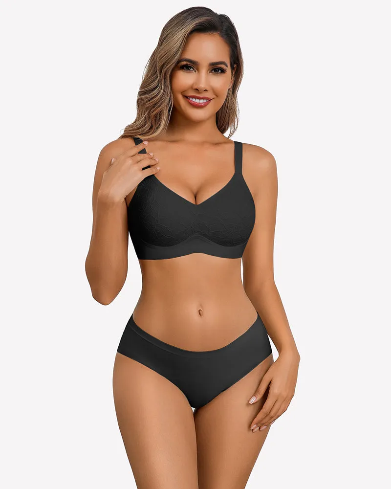 Lace Full Coverage Wireless Padded Seamless Bra sold by Avid Love product image thumbnail 5