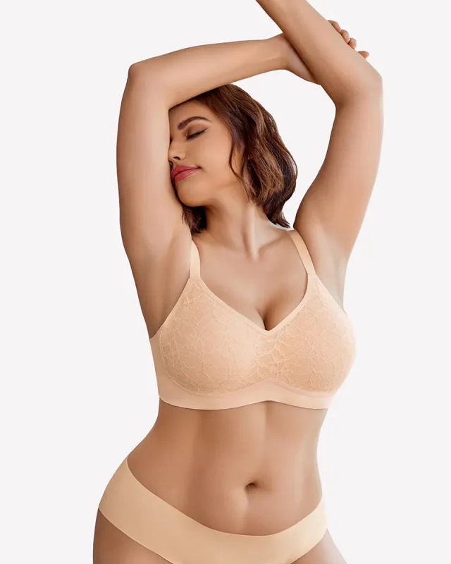 Lace Full Coverage Wireless Padded Seamless Bra made by Avid Love