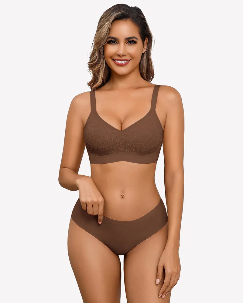 Lace Full Coverage Wireless Padded Seamless Bra sold by Avid Love product image thumbnail 3