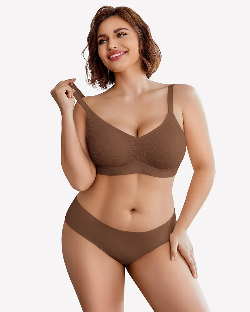 Lace Full Coverage Wireless Padded Seamless Bra sold by Avid Love product image thumbnail 2