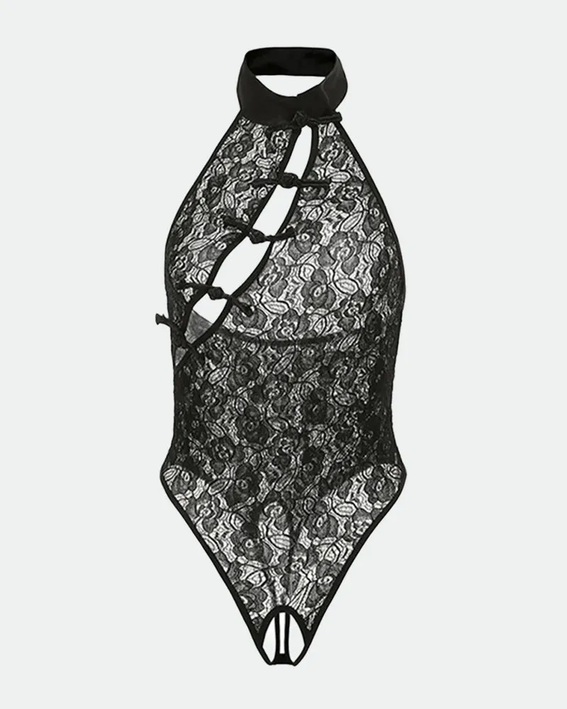 Open Crotch Cheongsam Bodysuit sold by Avid Love product image thumbnail 5