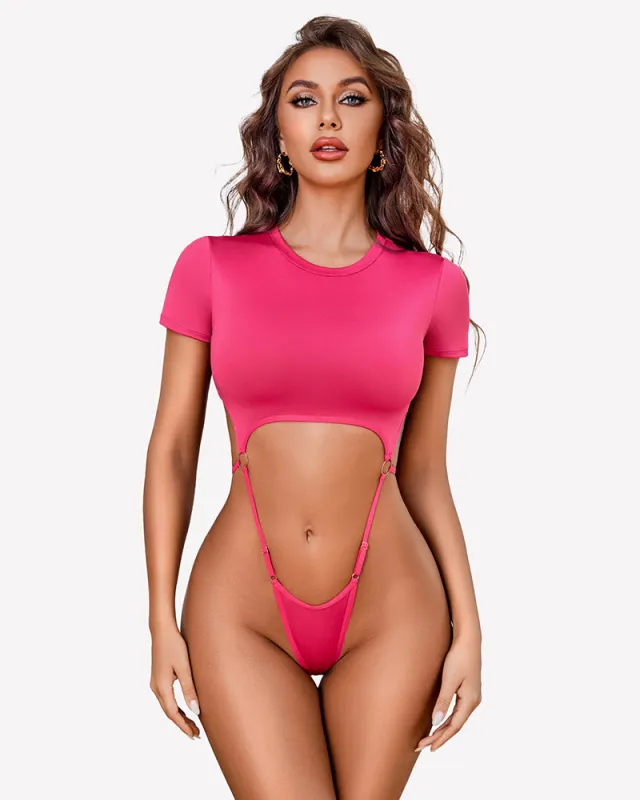 Short Sleeve Slim Fit Crew Neck Body Suits made by Avid Love