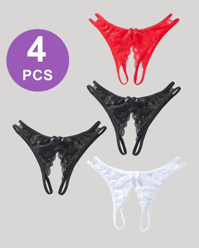 Lace Bows Open-Cut Panties Set sold by Avid Love product image thumbnail 4