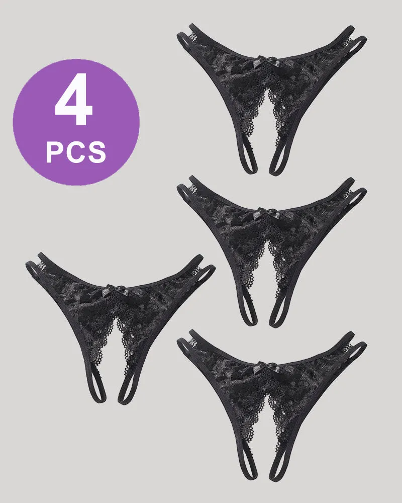 Lace Bows Open-Cut Panties Set sold by Avid Love product image thumbnail 2