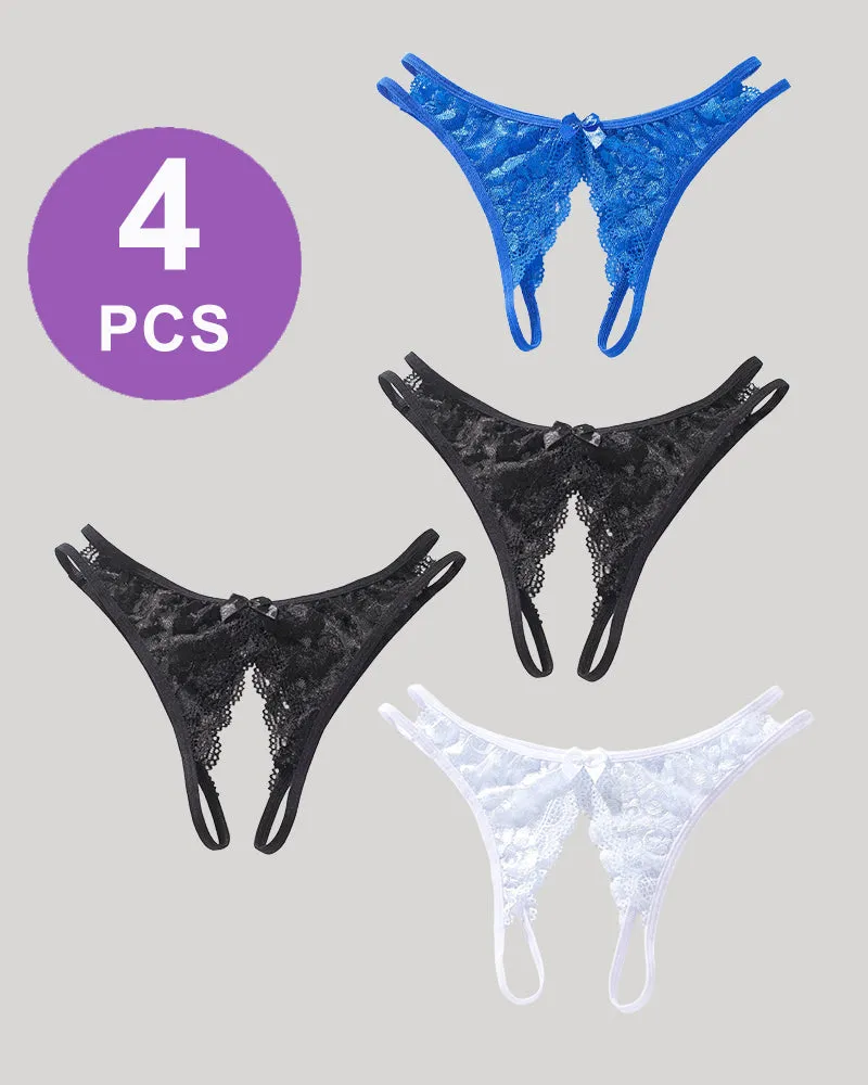 Lace Bows Open-Cut Panties Set sold by Avid Love product image thumbnail 5