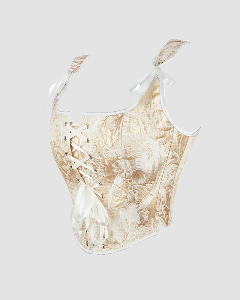1950s 13 Boned Cotton Golden Corset sold by Avid Love product image thumbnail 5