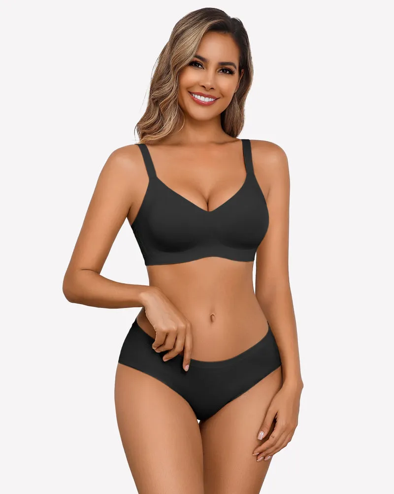Wireless Lace Seamless Padded V Neck Bra sold by Avid Love product image thumbnail 5