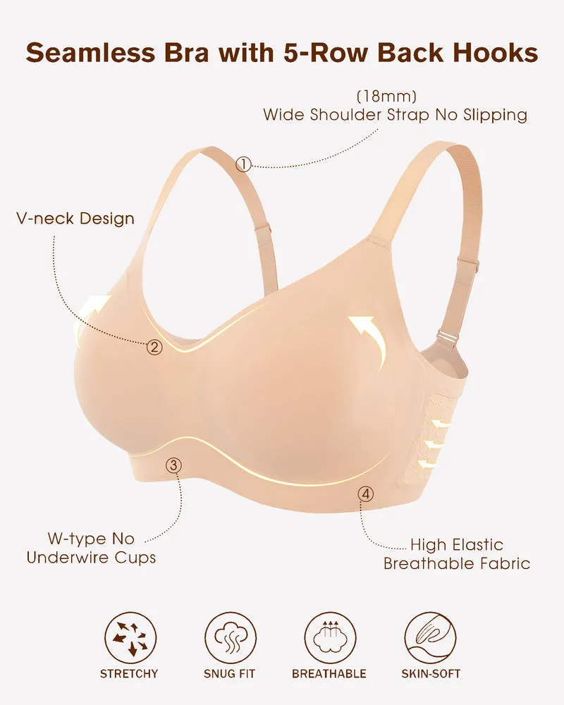 Wireless Lace Seamless Padded V Neck Bra sold by Avid Love product image thumbnail 2