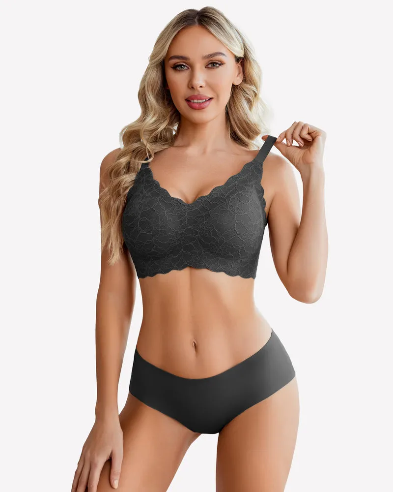 Wireless Full Coverage Lace Bra sold by Avid Love product image thumbnail 3