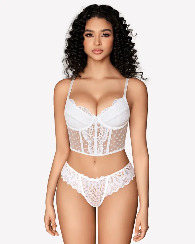 Lace Cross Back Cheeky Thongs sold by Avid Love