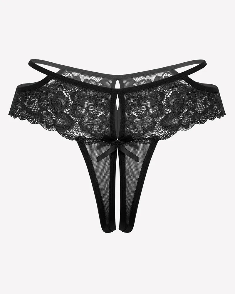 Lace Cheeky Mesh Hollow Thongs sold by Avid Love product image thumbnail 3