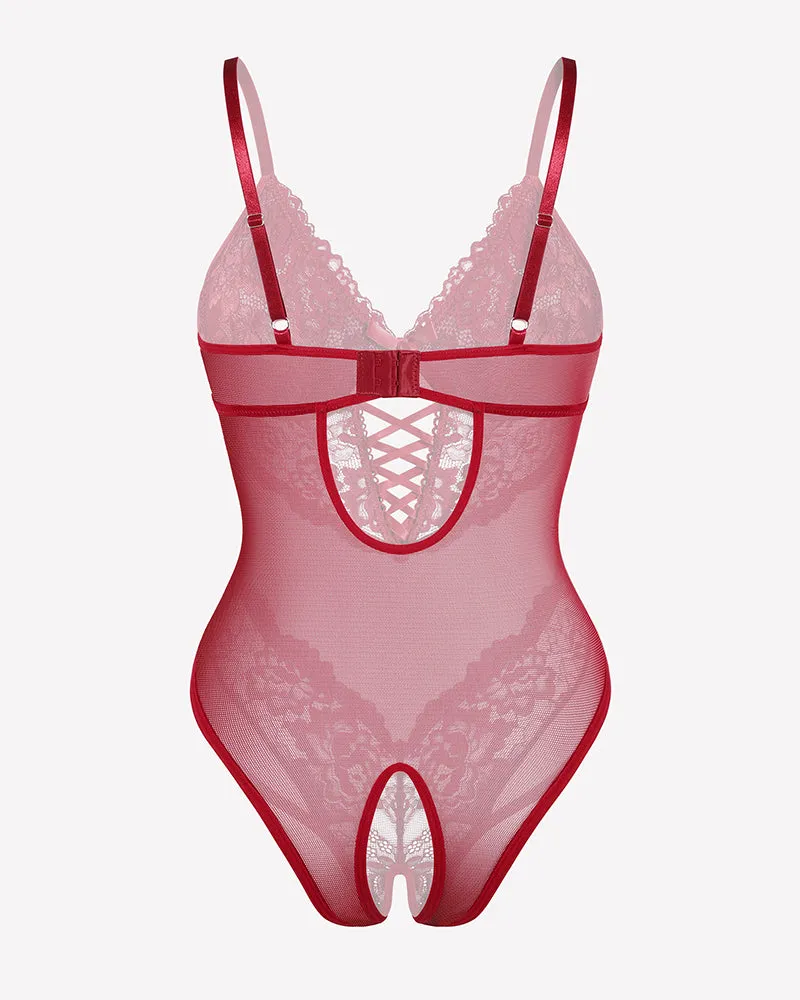 Lace V Neck Mini Bodysuit sold by Avid Love product image thumbnail 5