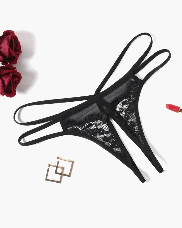 Lace Floral Lace Briefs G-String sold by Avid Love