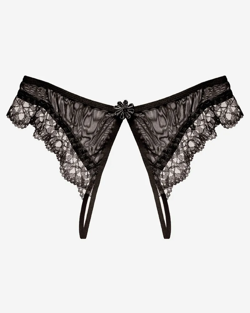 Crotchless Lace Low Waist Thong sold by Avid Love product image thumbnail 2