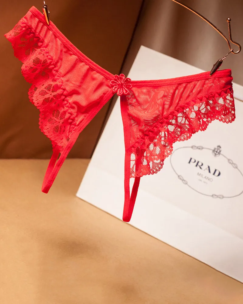 Crotchless Lace Low Waist Thong sold by Avid Love product image thumbnail 3