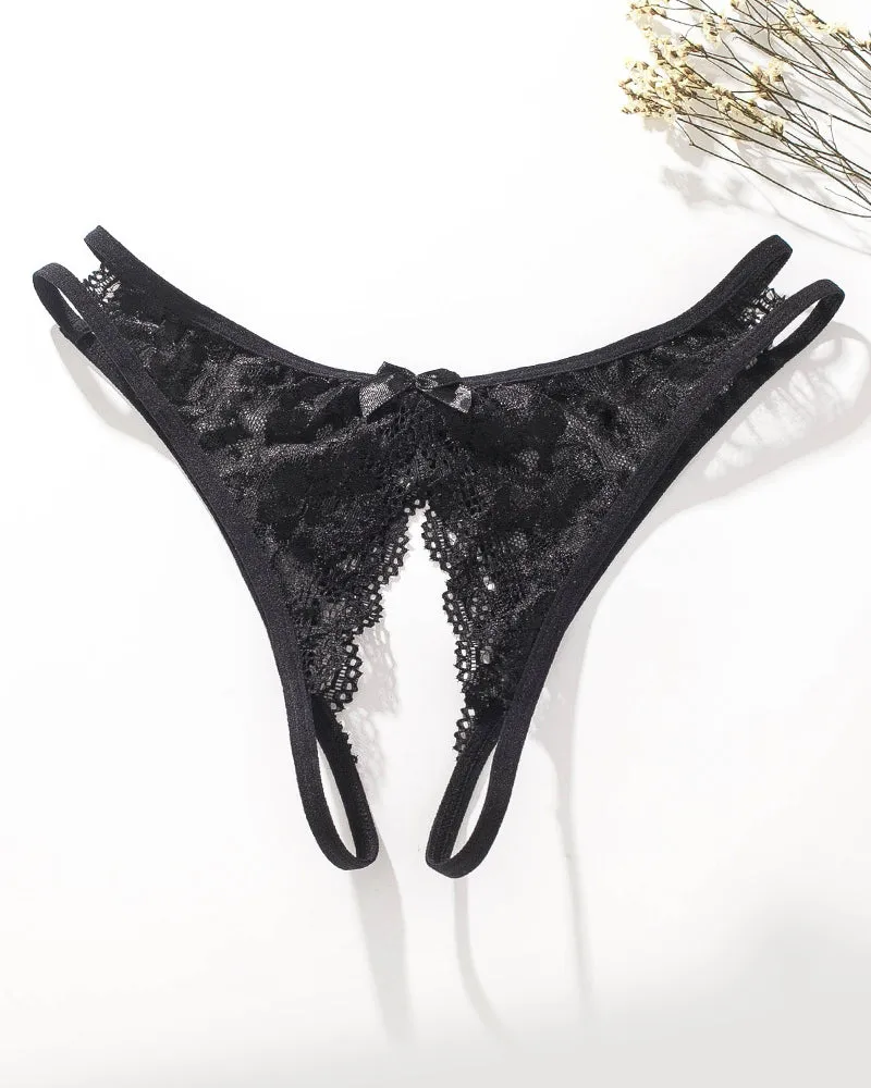 Lace Bows Open-Cut Panties sold by Avid Love product image thumbnail 2