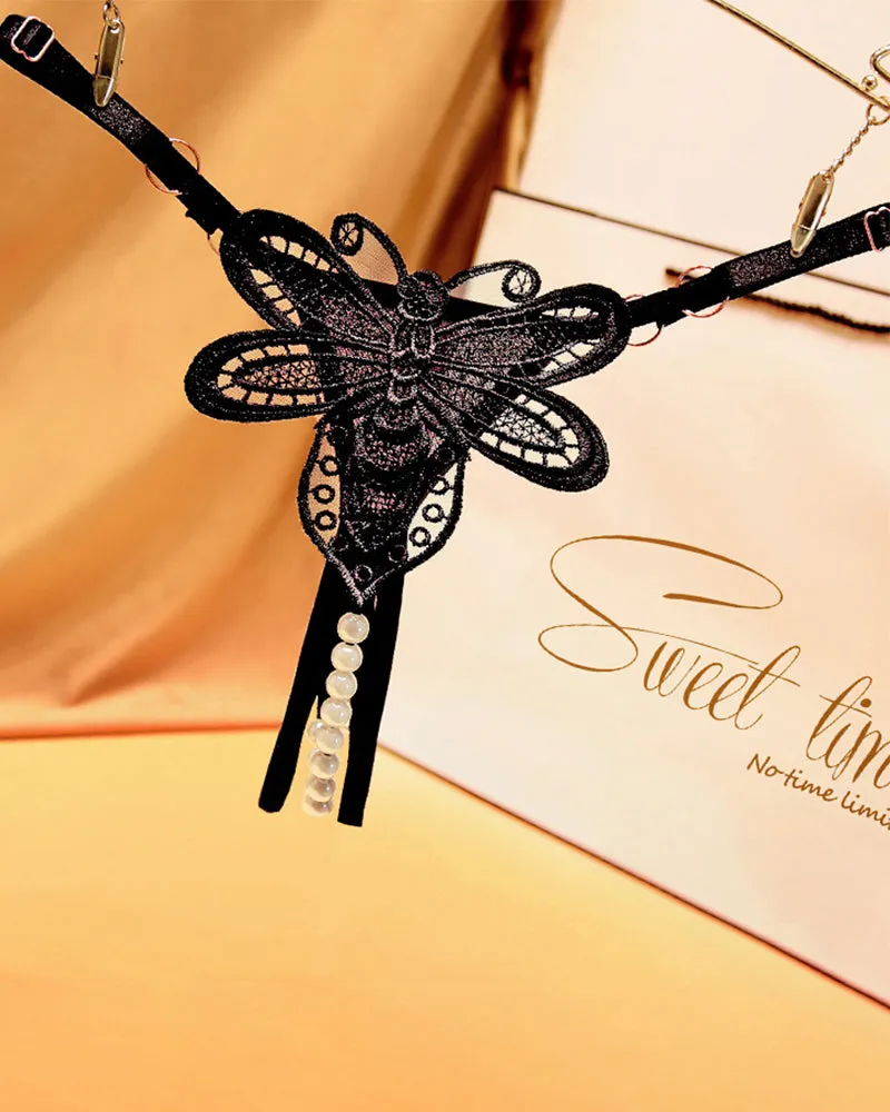 Pearl Crotchless Thong Panties sold by Avid Love