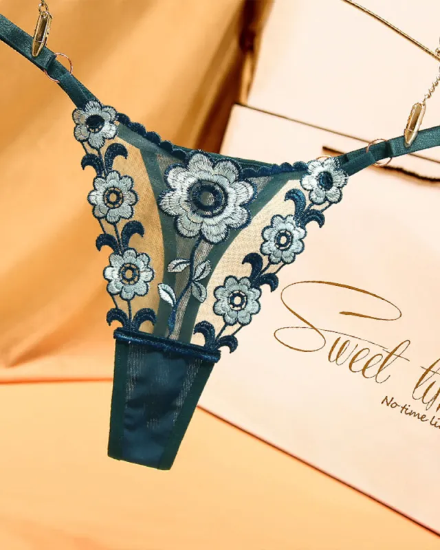 Low Waist Triangle Lace Thong Panties sold by Avid Love