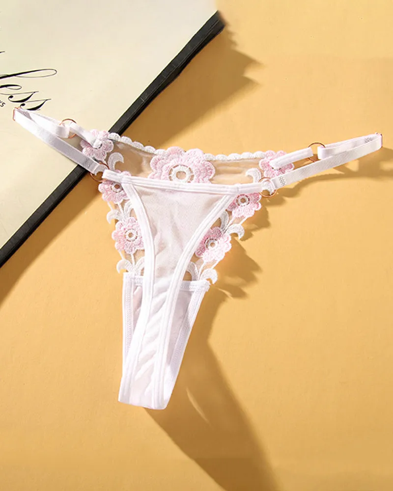 Low Waist Triangle Lace Thong Panties sold by Avid Love product image thumbnail 5