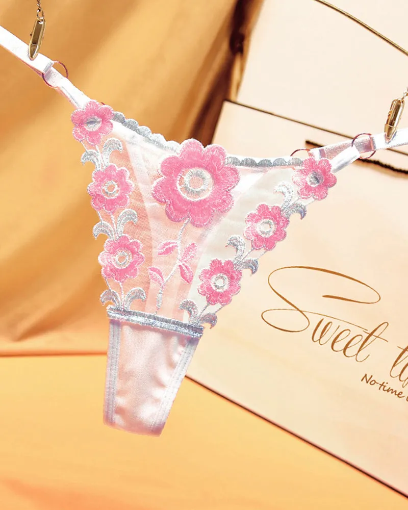 Low Waist Triangle Lace Thong Panties sold by Avid Love product image thumbnail 4