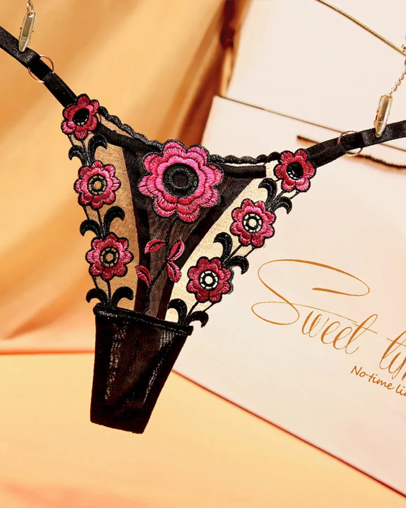Low Waist Triangle Lace Thong Panties sold by Avid Love product image thumbnail 2