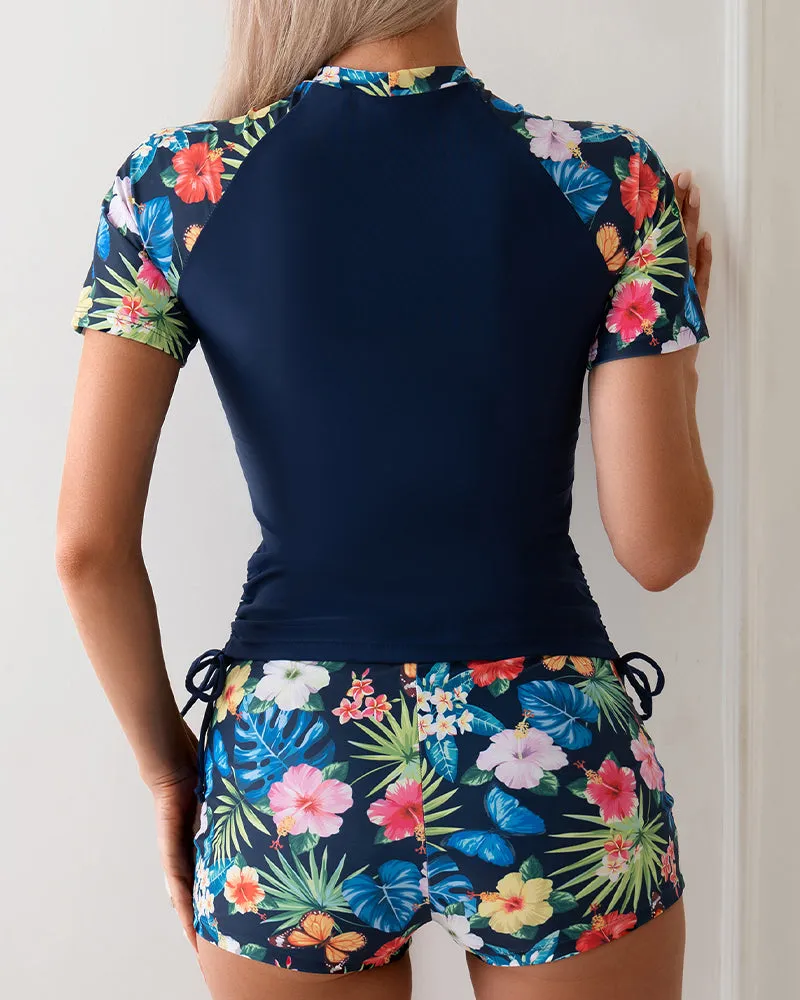 Tropical Plant Print Top & Shorts Set sold by Avid Love product image thumbnail 2
