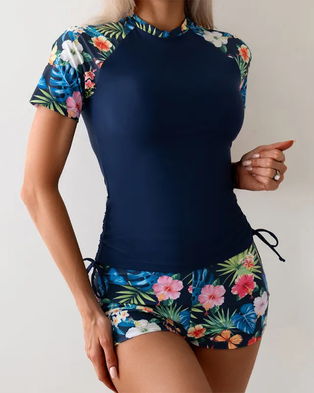 Tropical Plant Print Top & Shorts Set made by Avid Love