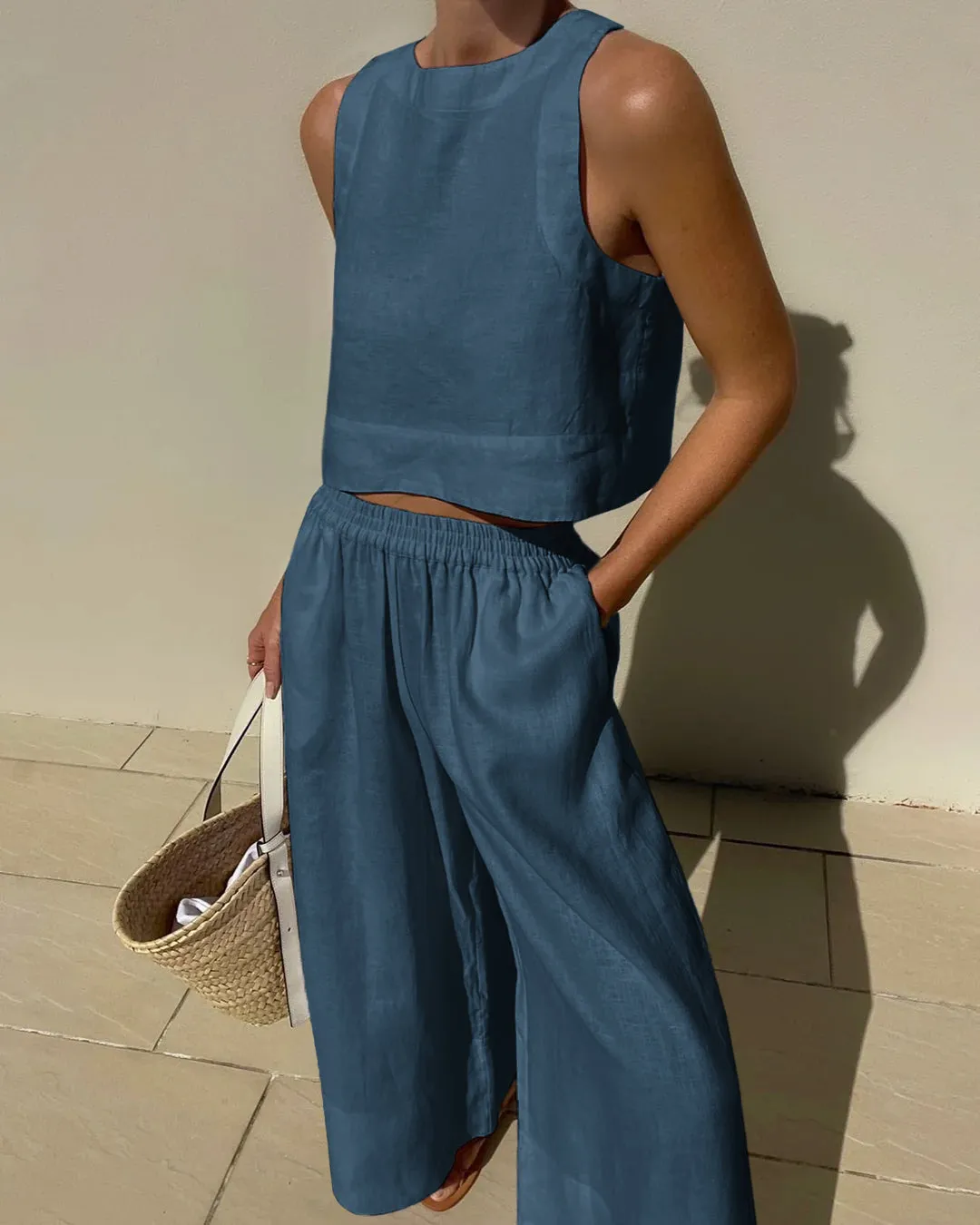Crop Tops Wide Leg Pants Set sold by Avid Love product image thumbnail 5