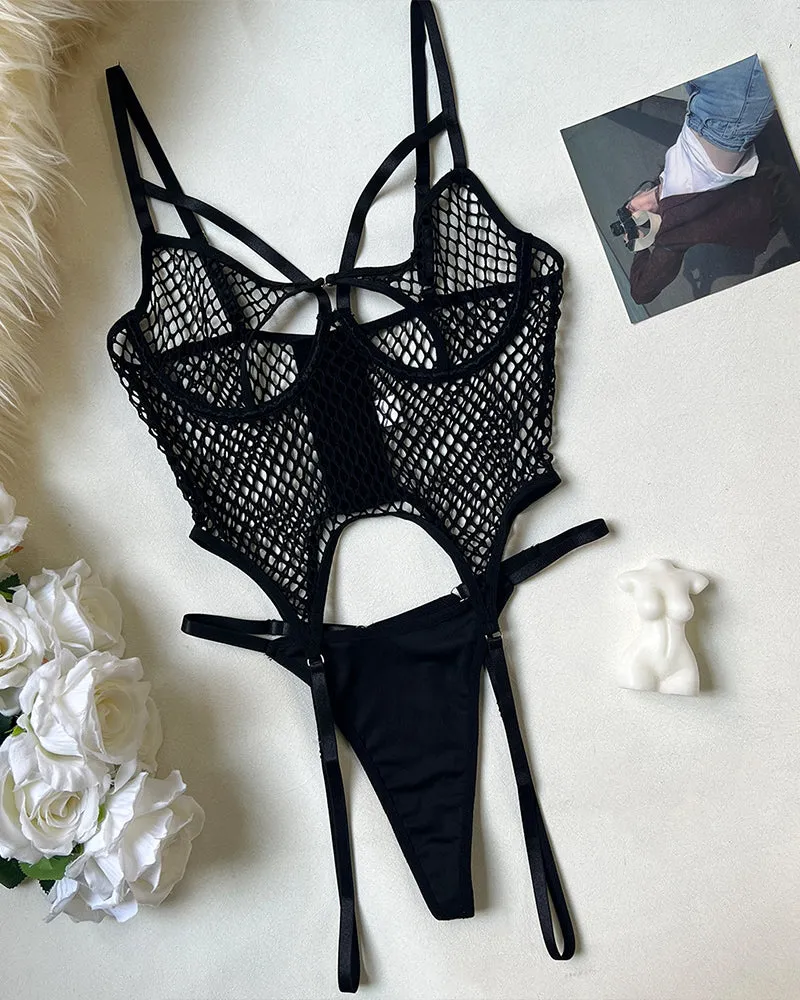 Fishnet See-Through Bodysuit With Panty sold by Avid Love product image thumbnail 5