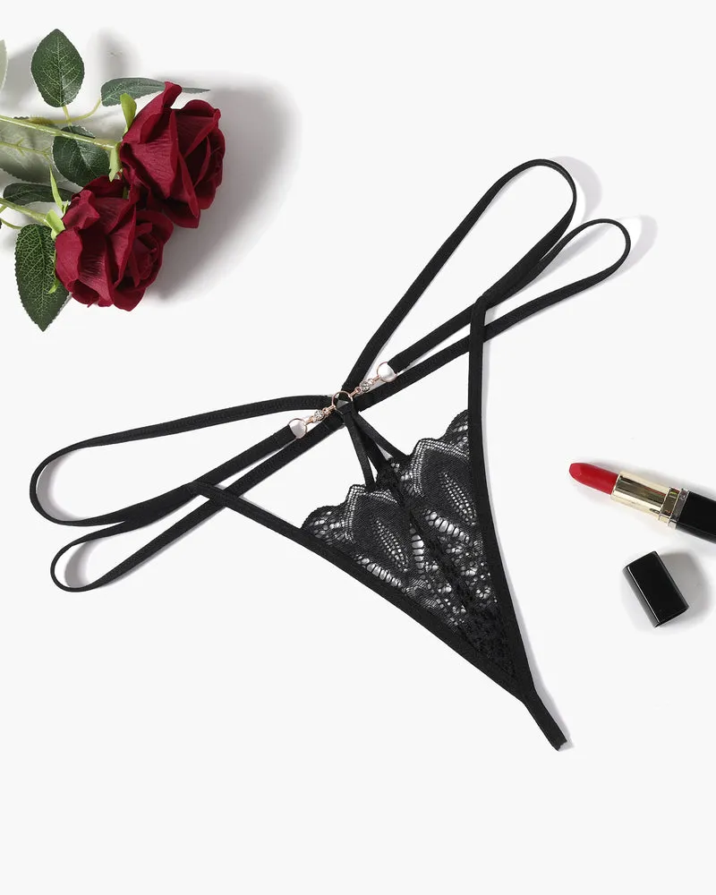 Floral Lace Briefs Hollow Out Thong sold by Avid Love