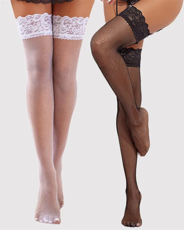 Lace Trim Tights Stockings made by Avid Love