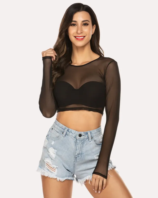 Leopard Print Mesh Crop Top (DE Only) sold by Avid Love