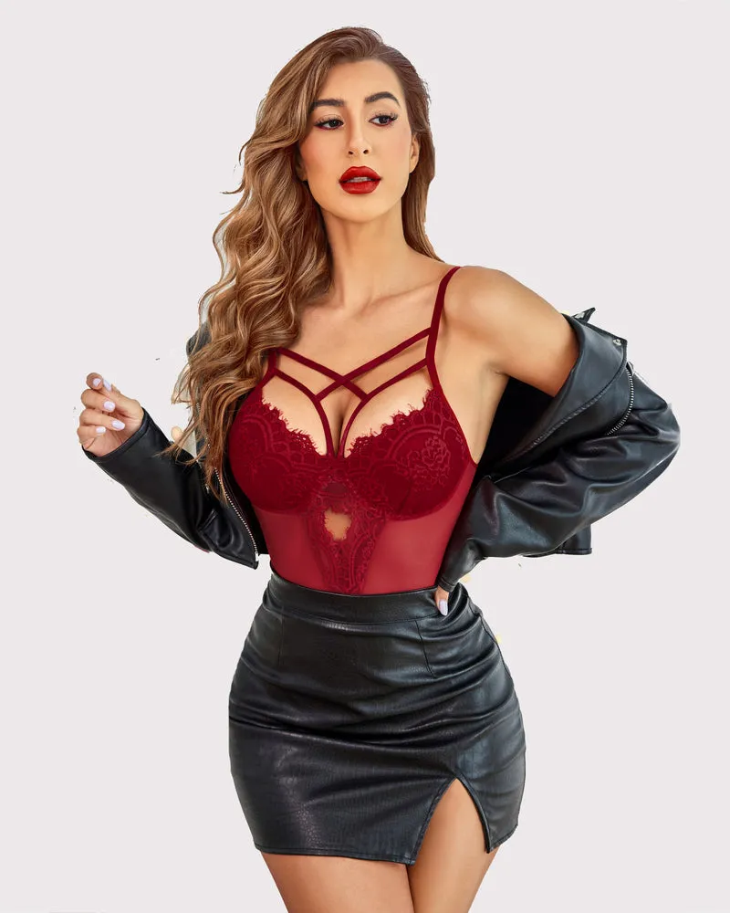 Floral Lace Harness Bodysuit (DE Only) sold by Avid Love product image thumbnail 2