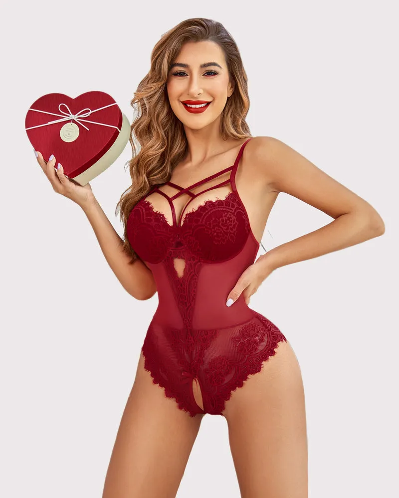 Floral Lace Harness Bodysuit (DE Only) sold by Avid Love